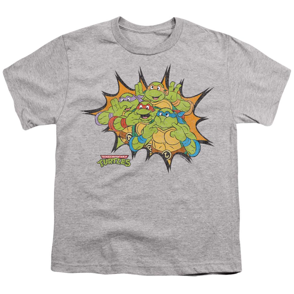 Teenage Mutant Ninja Turtles Funny Face Turtles Youth 18/1 100% Cotton Short-Sleeve T-Shirt