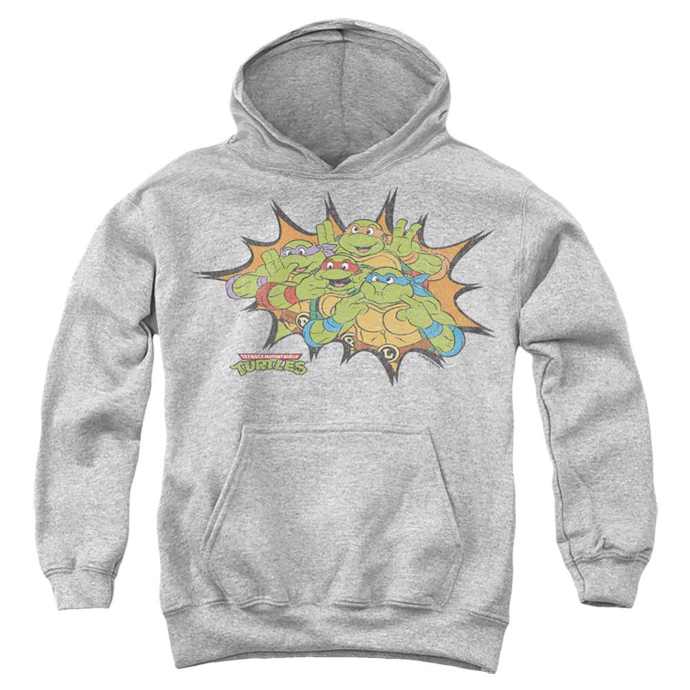 Teenage Mutant Ninja Turtles Funny Face Turtles Youth Cotton Poly Pull-Over Hoodie