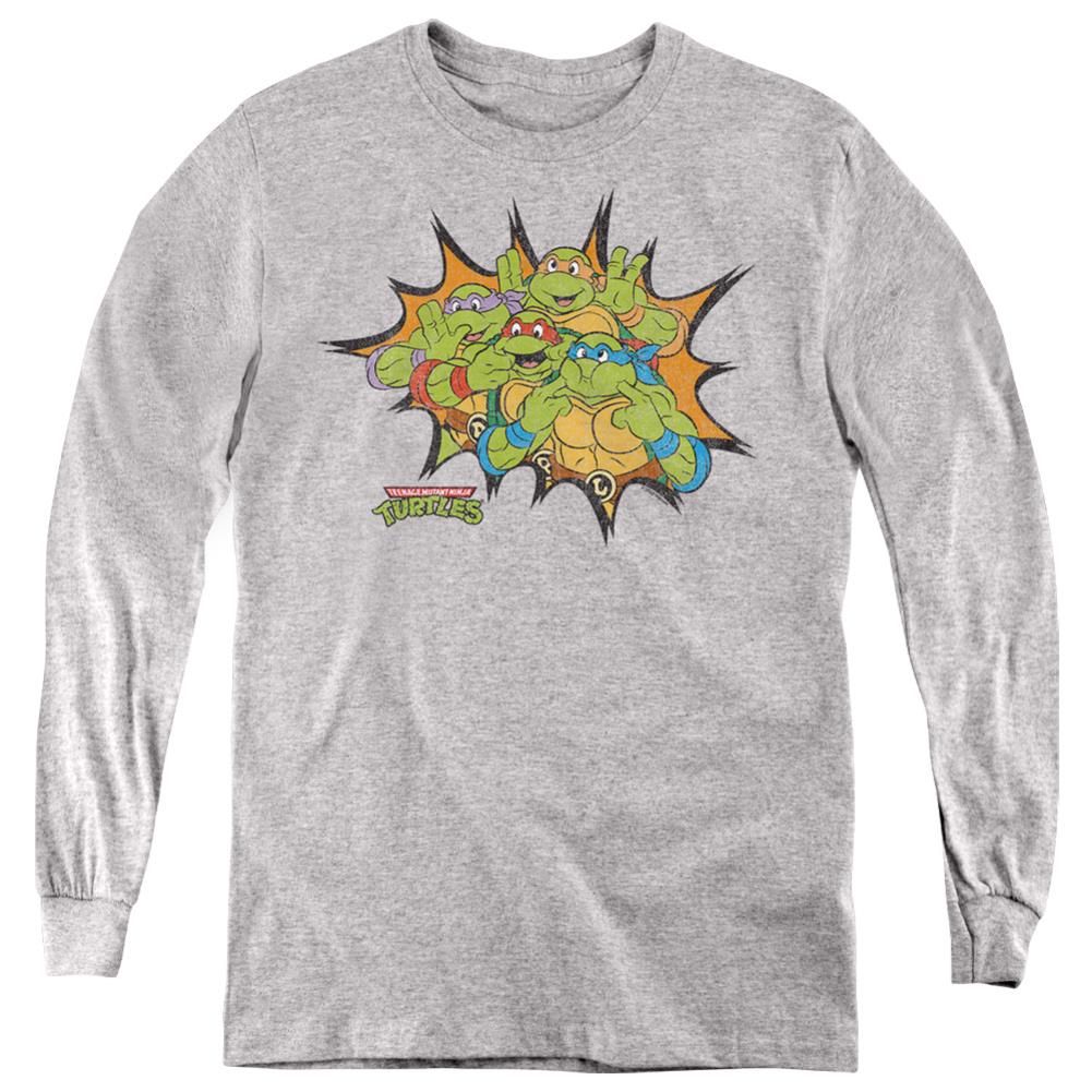 Teenage Mutant Ninja Turtles Funny Face Turtles Youth Long-Sleeve T-Shirt