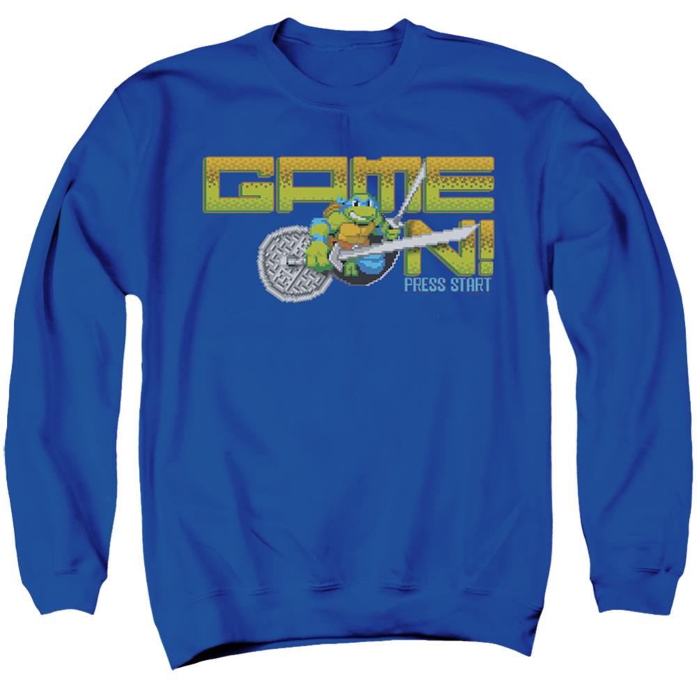 Teenage Mutant Ninja Turtles Game On! Men's Crewneck 50 50 Poly Long-Sleeve T-Shirt