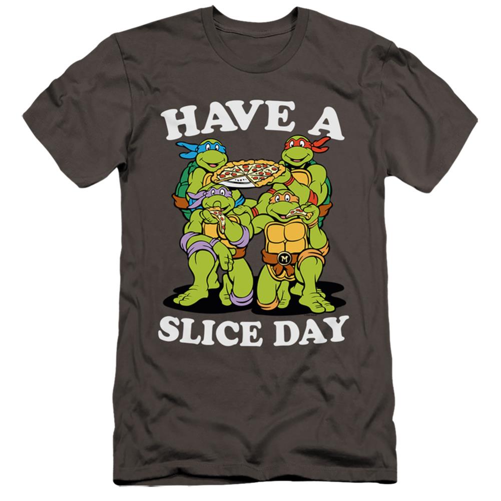 Teenage Mutant Ninja Turtles Have A Slice Day Men's Ultra-Soft 30/1 Cotton Slim Short-Sleeve T-Shirt