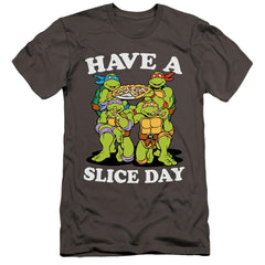 Teenage Mutant Ninja Turtles Have A Slice Day Men's Ultra-Soft 30/1 Cotton Slim Short-Sleeve T-Shirt