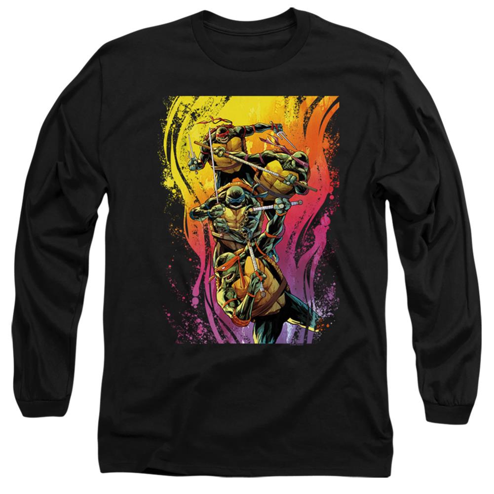 Teenage Mutant Ninja Turtles Hot Rainbow Warriors Men's 18/1 Cotton Long-Sleeve T-Shirt