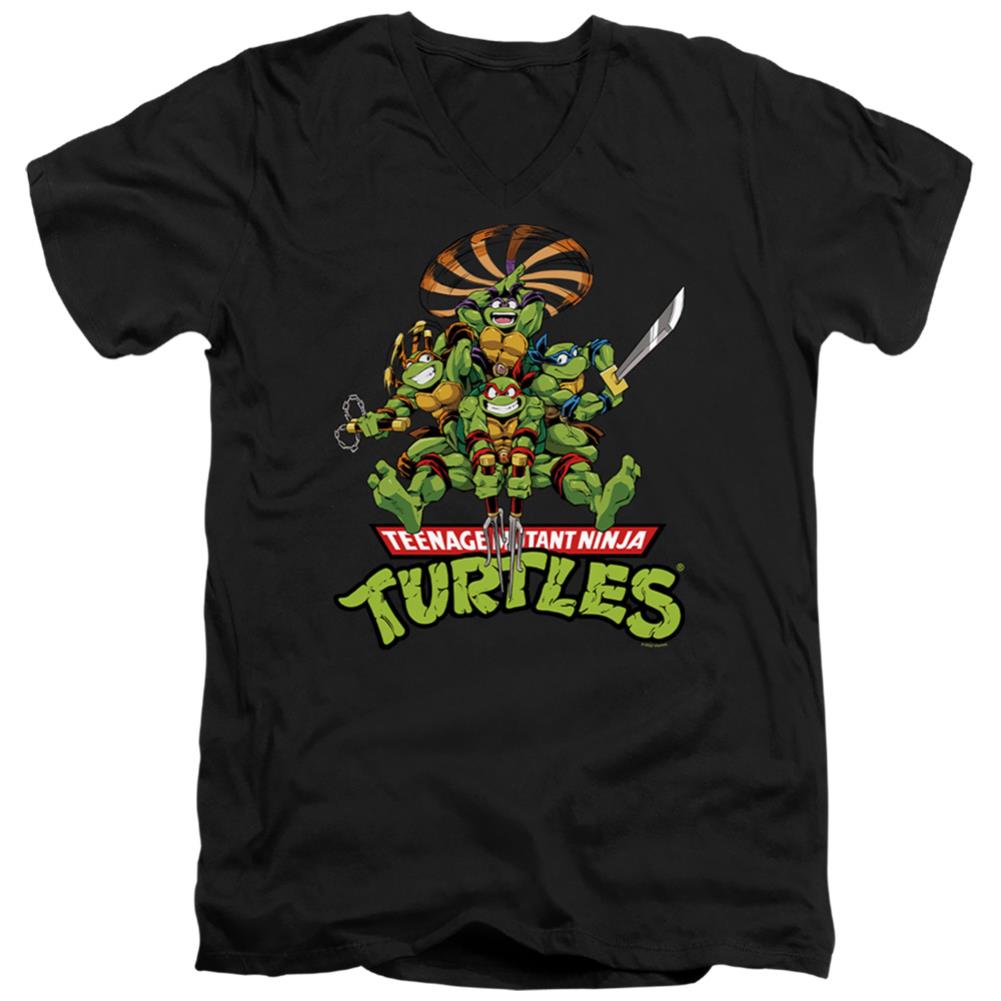 Teenage Mutant Ninja Turtles Manga Turtles Men's 30/1 Cotton Slim V-Neck T-Shirt