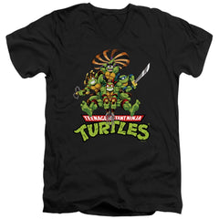 Teenage Mutant Ninja Turtles Manga Turtles Men's 30/1 Cotton Slim V-Neck T-Shirt