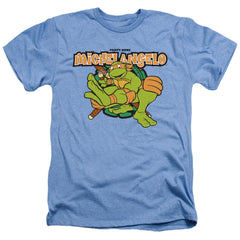 Teenage Mutant Ninja Turtles Party Dude Michelangelo Men's 30/1 Heather 60 40 Poly Short-Sleeve T-Shirt
