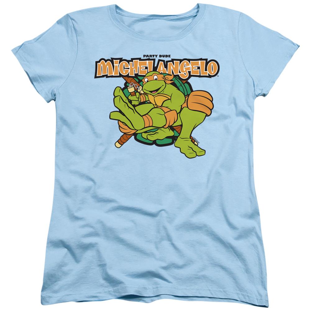 Teenage Mutant Ninja Turtles Party Dude Michelangelo Women's 18/1 Cotton Short-Sleeve T-Shirt