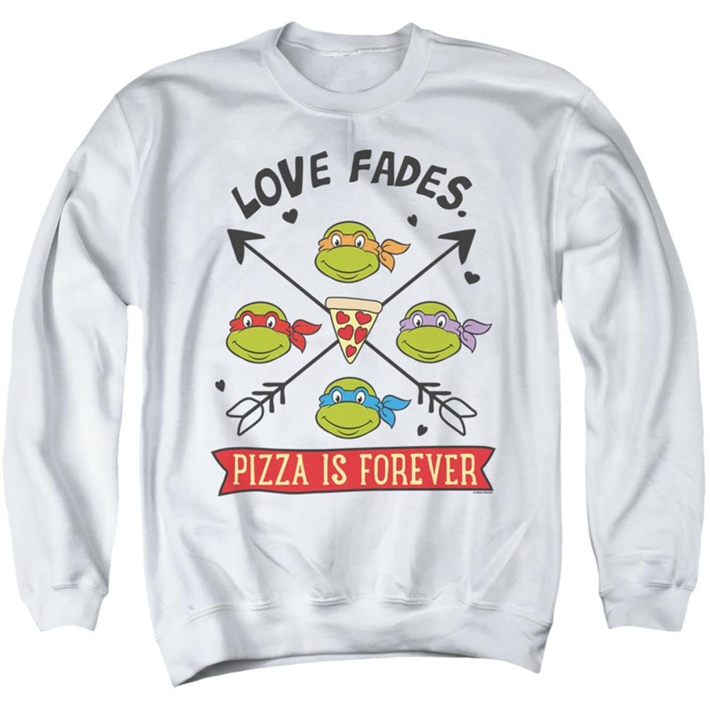 Teenage Mutant Ninja Turtles Pizza Is Forever Men's Crewneck 50 50 Poly Long-Sleeve T-Shirt