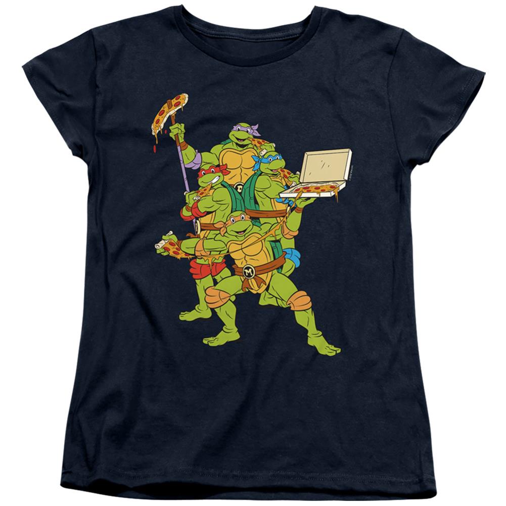 Teenage Mutant Ninja Turtles Pizza Party Women's 18/1 Cotton Short-Sleeve T-Shirt