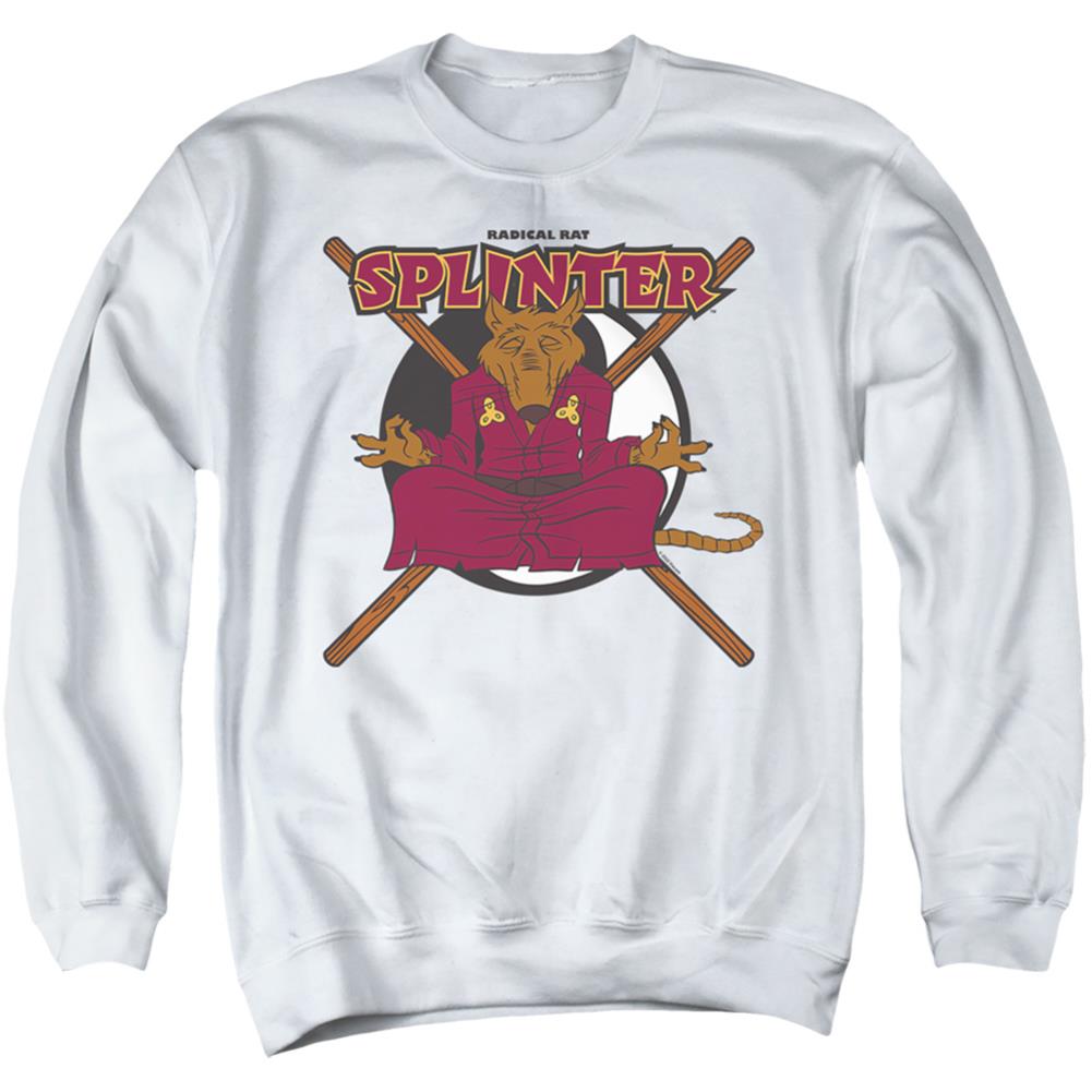 Teenage Mutant Ninja Turtles Radical Rat Splinter Men's Crewneck 50 50 Poly Long-Sleeve T-Shirt