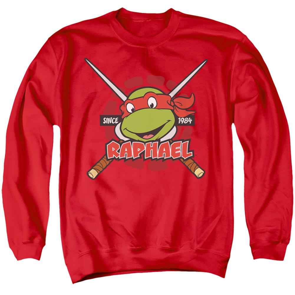 Teenage Mutant Ninja Turtles Raphael Since 1984 Men's Crewneck 50 50 Poly Long-Sleeve T-Shirt