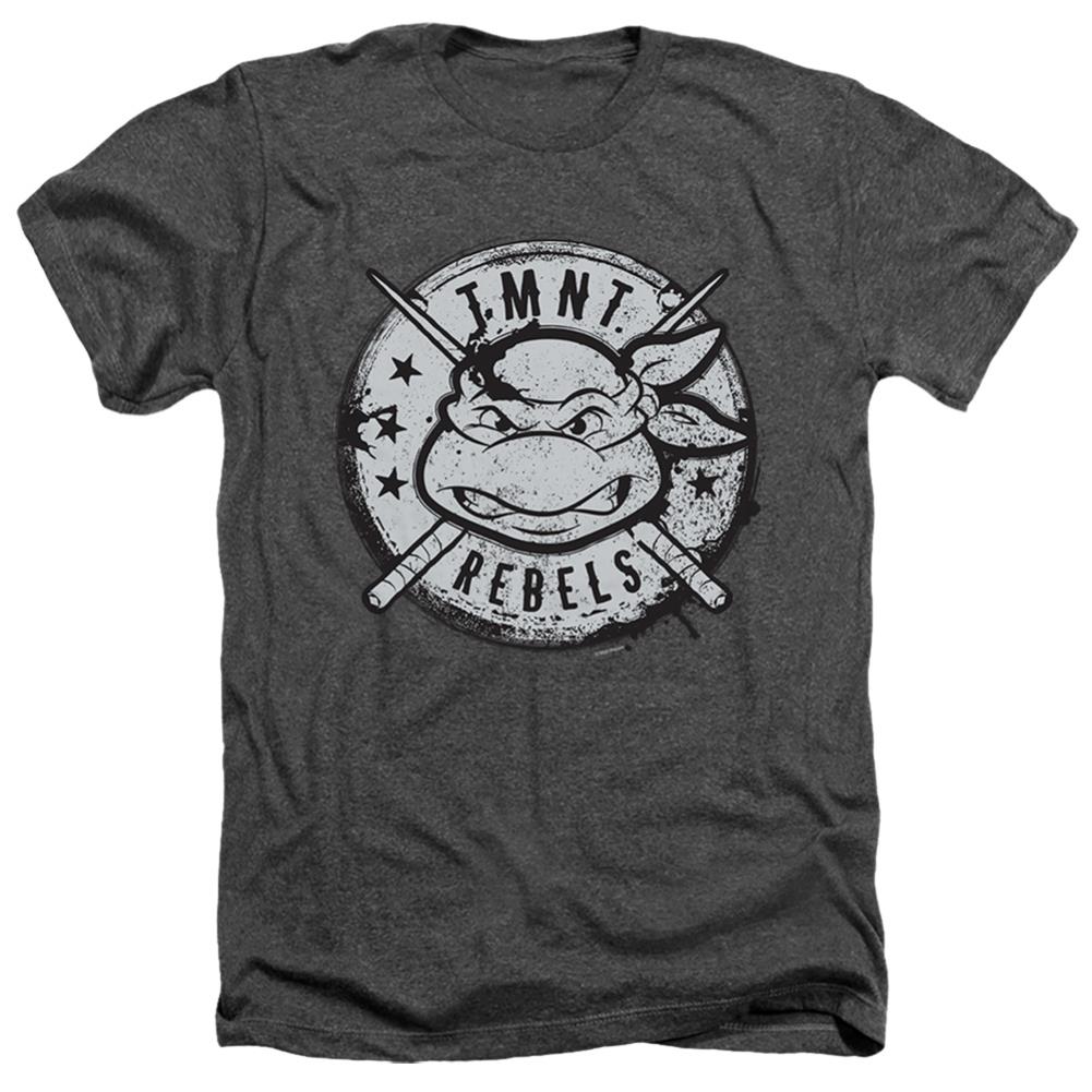 Teenage Mutant Ninja Turtles Rebels Distressed Logo Men's 30/1 Heather 60 40 Poly Short-Sleeve T-Shirt