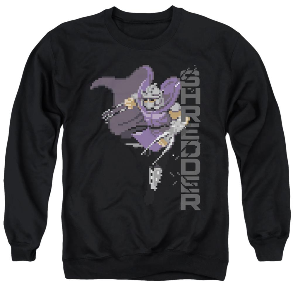 Teenage Mutant Ninja Turtles Retro Arcade Shredder Men's Crewneck 50 50 Poly Long-Sleeve T-Shirt