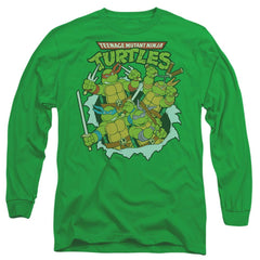 Teenage Mutant Ninja Turtles Retro Group Men's 18/1 Cotton Long-Sleeve T-Shirt