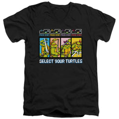 Teenage Mutant Ninja Turtles Select Your Turtles Men's 30/1 Cotton Slim V-Neck T-Shirt