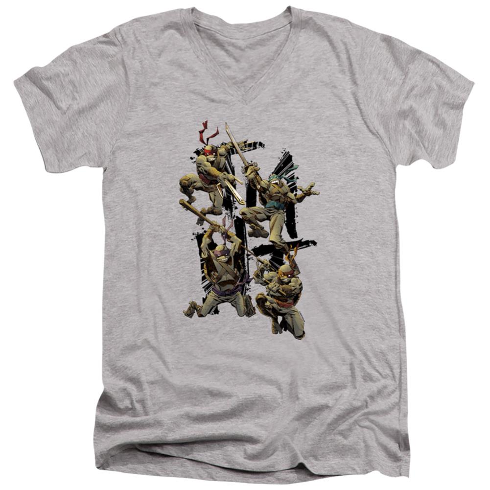 Teenage Mutant Ninja Turtles Shinobi Men's 30/1 Cotton Slim V-Neck T-Shirt