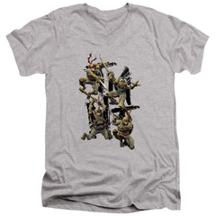 Teenage Mutant Ninja Turtles Shinobi Men's 30/1 Cotton Slim V-Neck T-Shirt