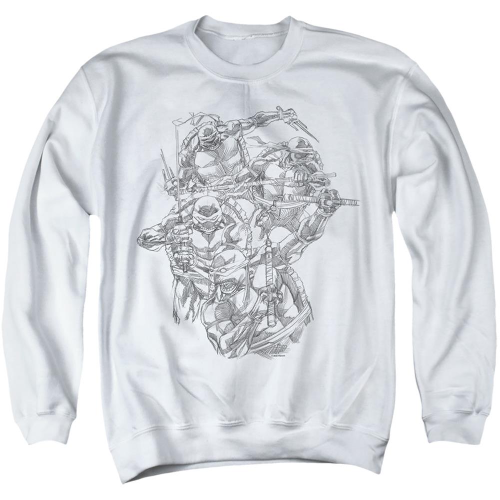 Teenage Mutant Ninja Turtles Shinobis Men's Crewneck 50 50 Poly Long-Sleeve T-Shirt