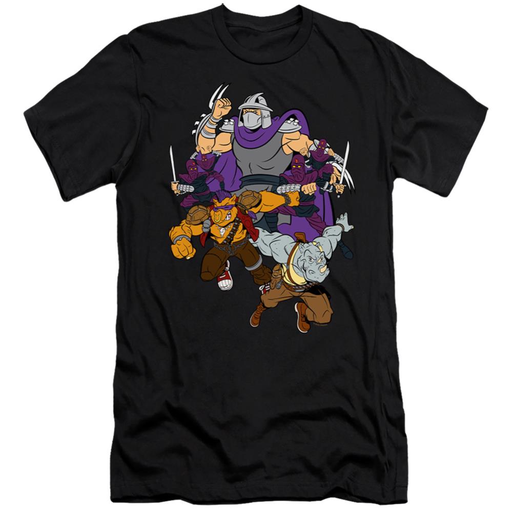 Teenage Mutant Ninja Turtles Shredder And Foot Clan Men's Ultra-Soft 30/1 Cotton Slim Short-Sleeve T-Shirt