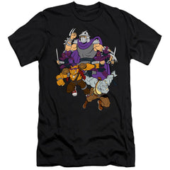 Teenage Mutant Ninja Turtles Shredder And Foot Clan Men's Ultra-Soft 30/1 Cotton Slim Short-Sleeve T-Shirt