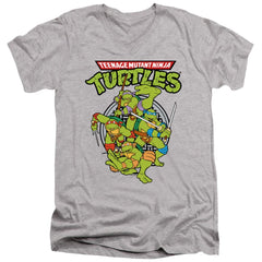 Teenage Mutant Ninja Turtles Tmnt Group Men's 30/1 Cotton Slim V-Neck T-Shirt