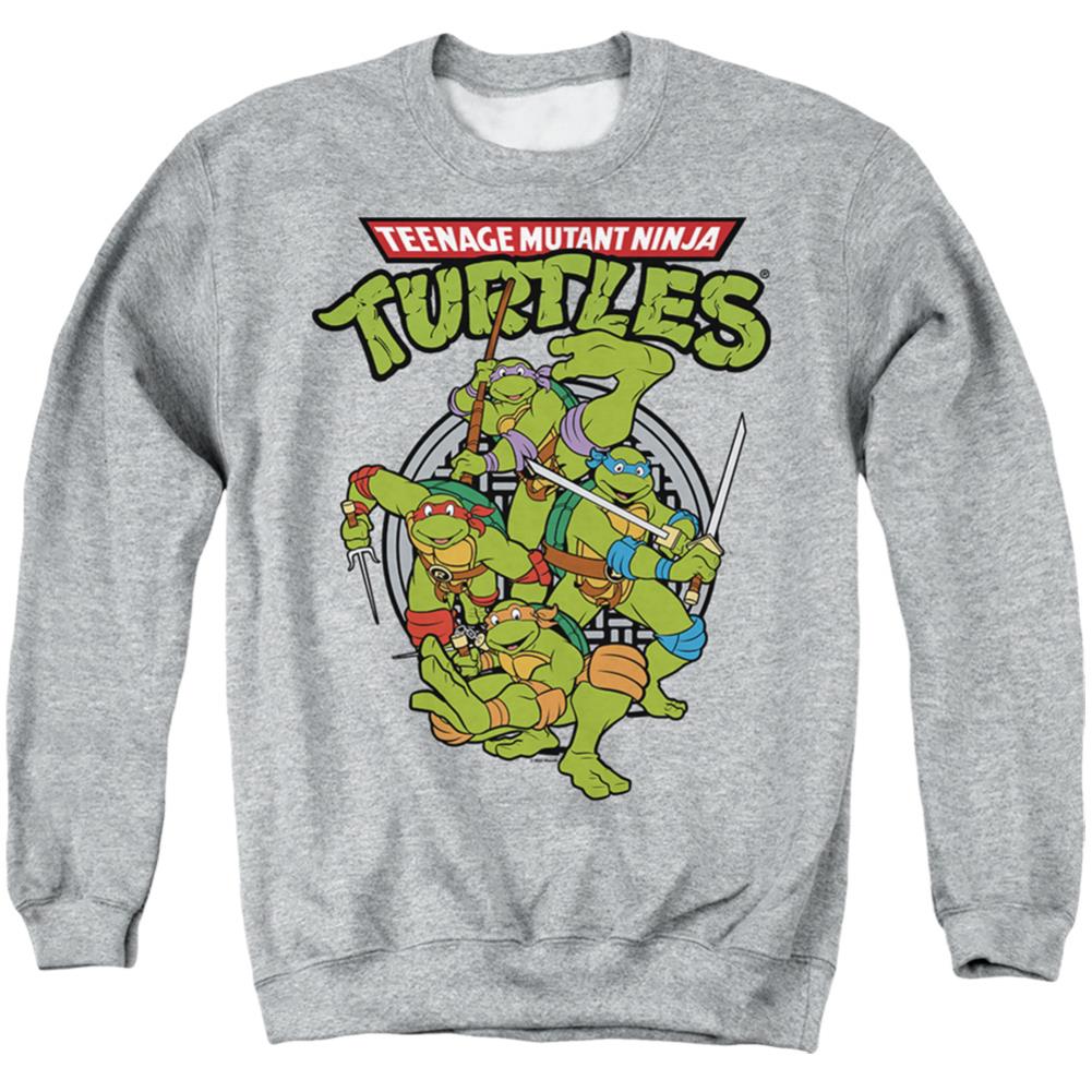 Teenage Mutant Ninja Turtles Tmnt Group Men's Crewneck 50 50 Poly Long-Sleeve T-Shirt