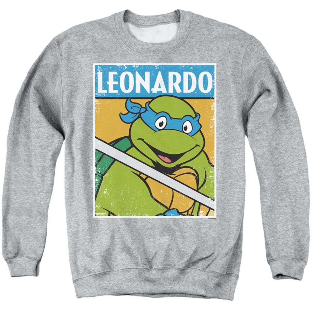 Teenage Mutant Ninja Turtles Tmnt Leo Men's Crewneck 50 50 Poly Long-Sleeve T-Shirt
