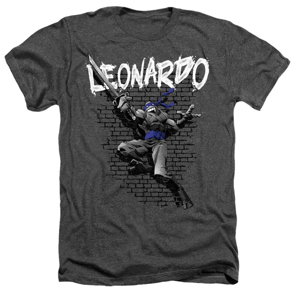 Teenage Mutant Ninja Turtles Tmnt Leonardo Men's 30/1 Heather 60 40 Poly Short-Sleeve T-Shirt