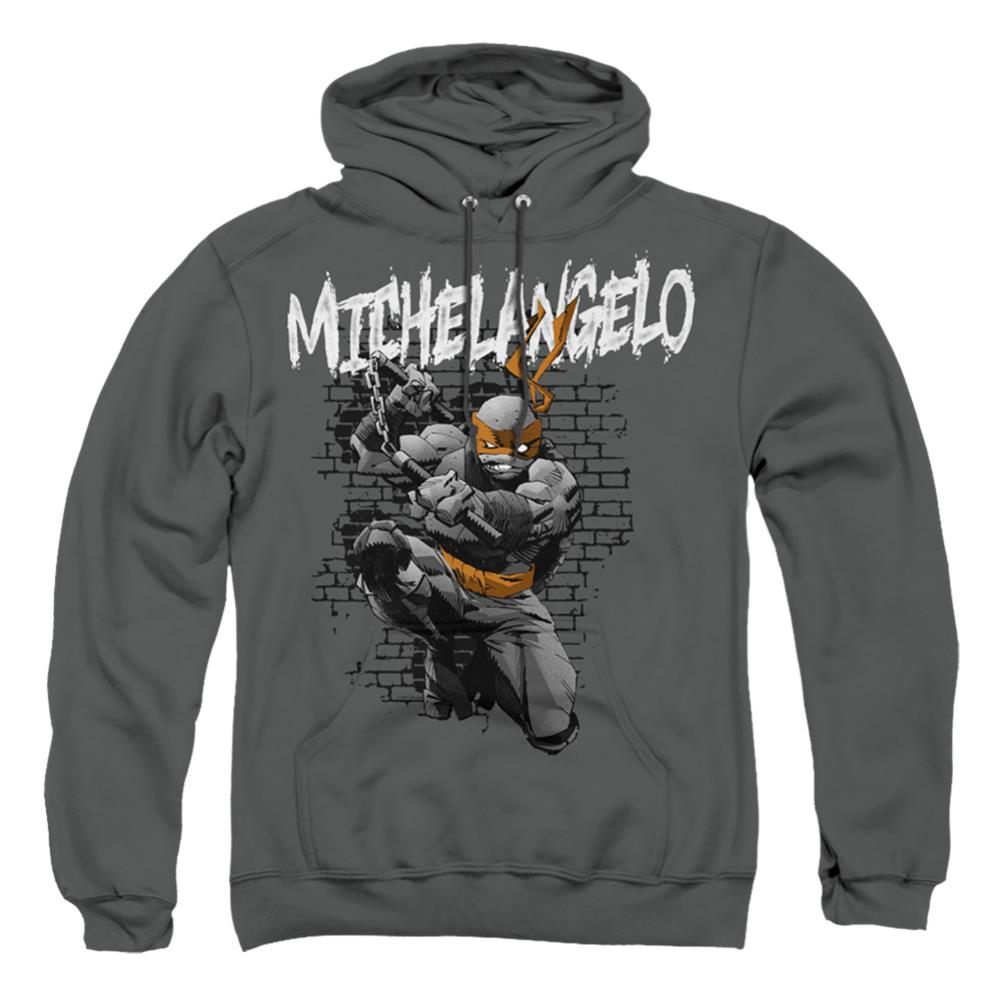 Teenage Mutant Ninja Turtles Tmnt Michelangelo Men's Pull-Over 75 25 Poly Hoodie