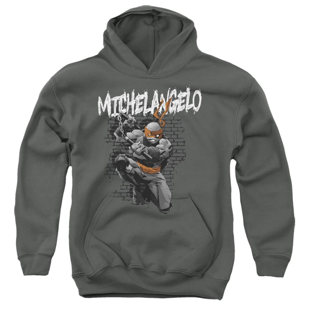 Teenage Mutant Ninja Turtles Tmnt Michelangelo Youth Cotton Poly Pull-Over Hoodie