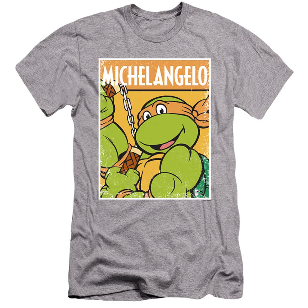 Teenage Mutant Ninja Turtles Tmnt Mikey Men's Ultra-Soft 30/1 Cotton Slim Short-Sleeve T-Shirt