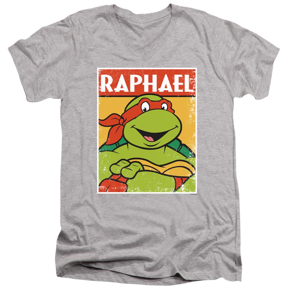 Teenage Mutant Ninja Turtles Tmnt Raph Men's 30/1 Cotton Slim V-Neck T-Shirt