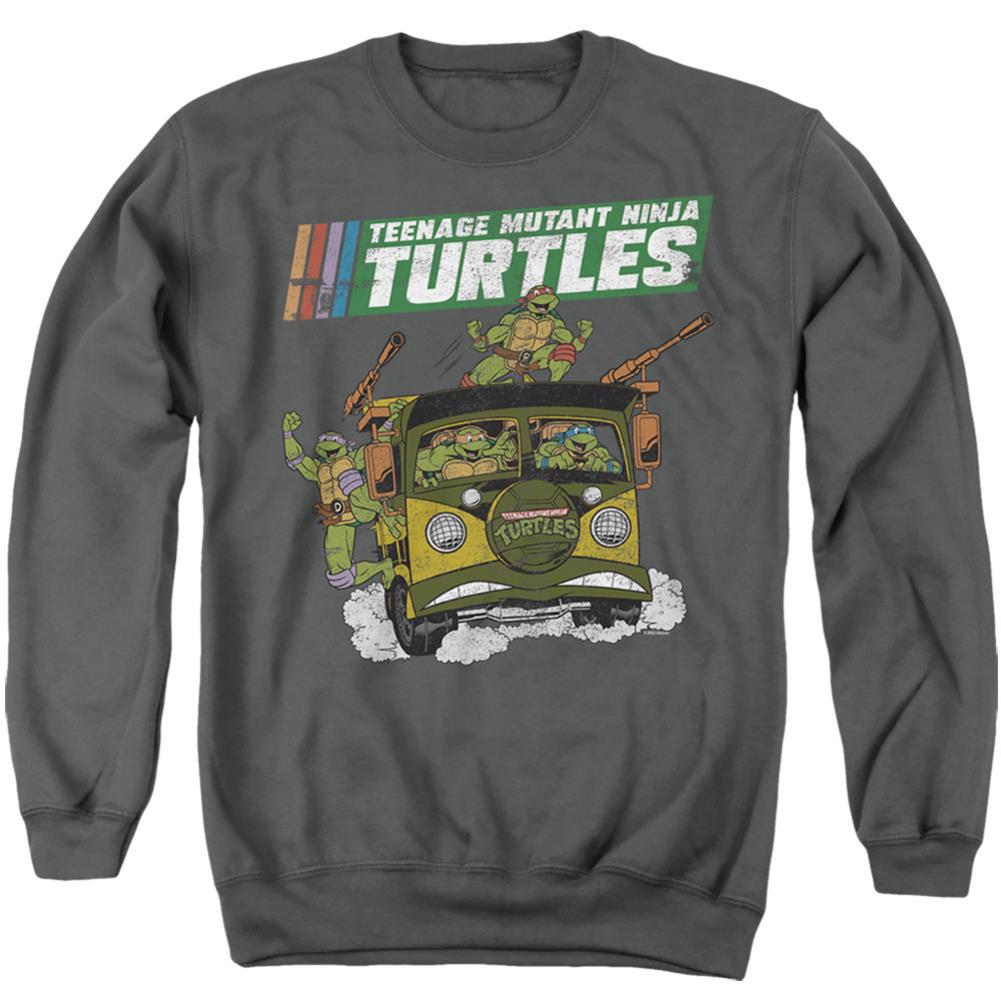 Teenage Mutant Ninja Turtles Tmnt Van Men's Crewneck 50 50 Poly Long-Sleeve T-Shirt