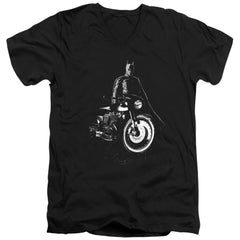 The Batman And His Motorcycle Men's 30/1 Cotton Slim V-Neck T