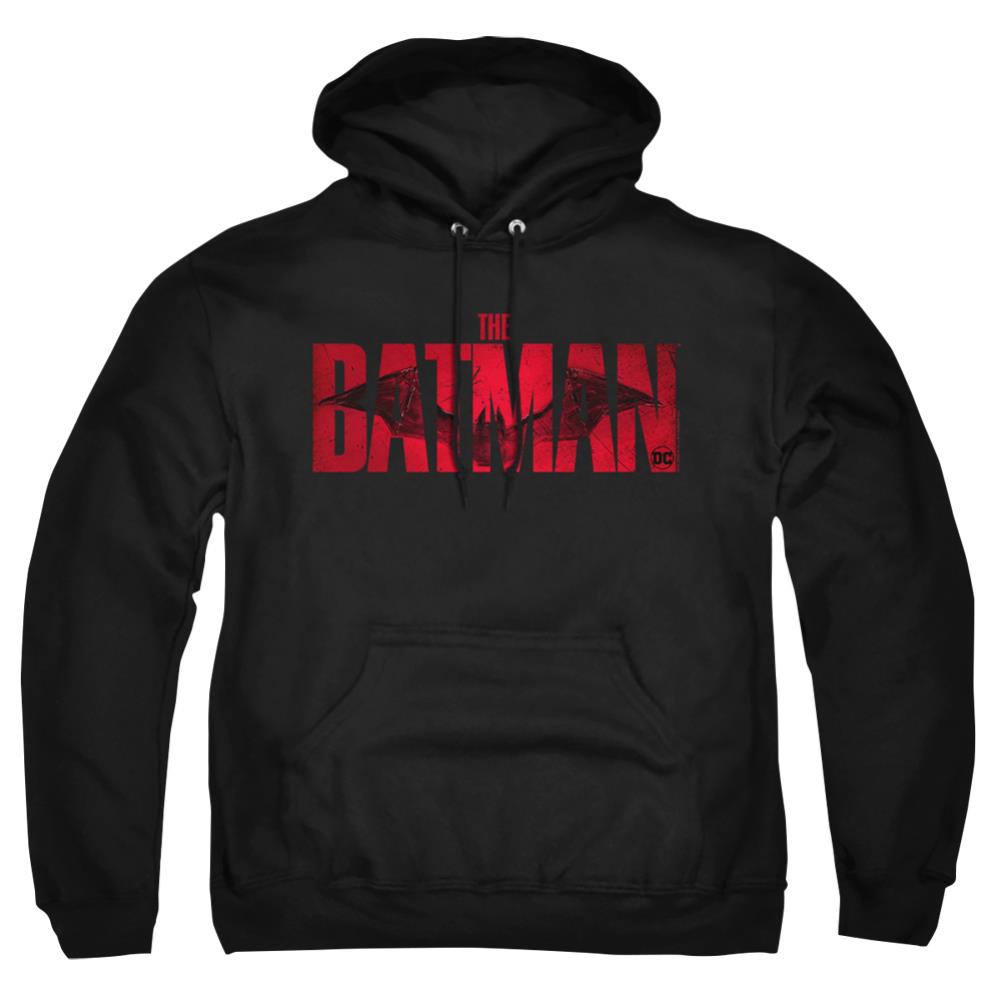 The Batman Crimson Drawn Bat Logo Men's Pull-Over 75 25 Poly Hoodie