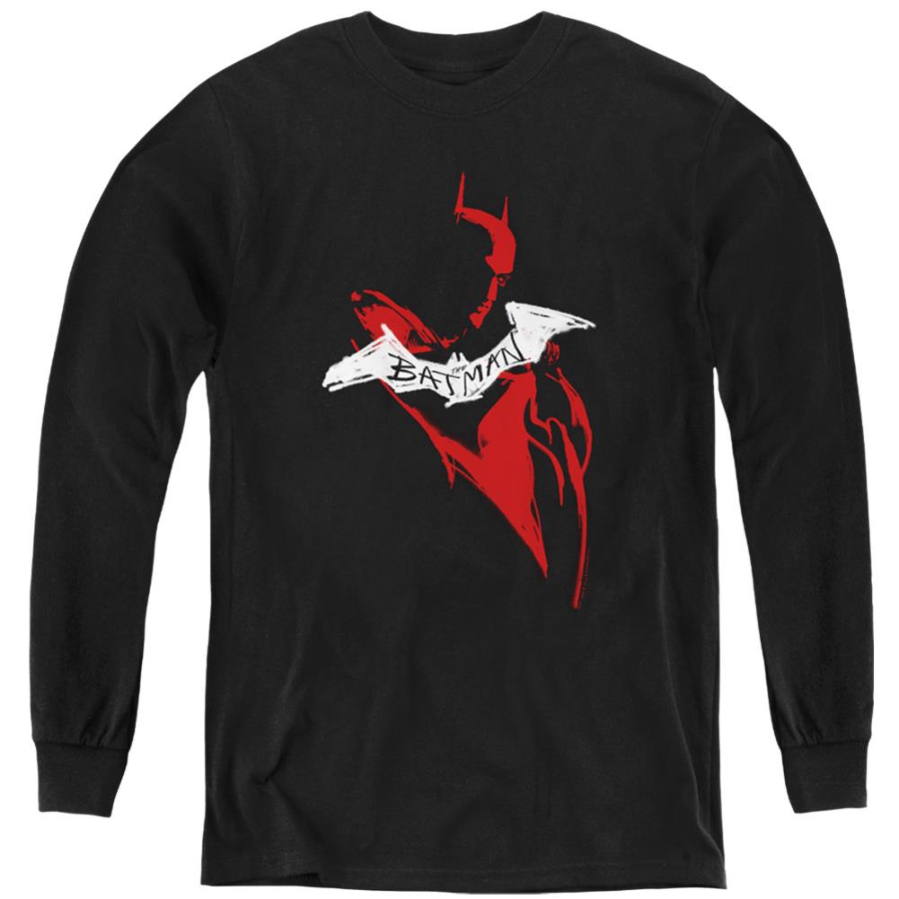 The Batman Hand Drawn Silhouette Youth LS T