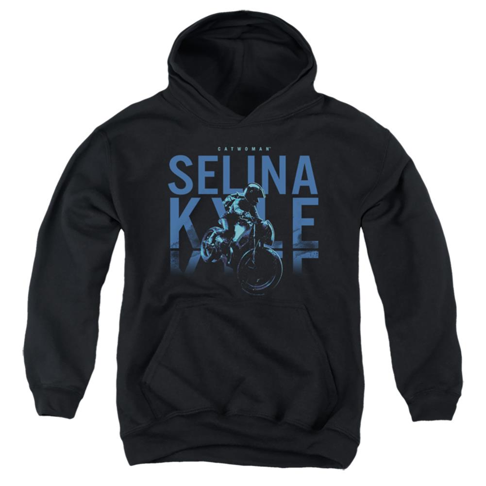 The Batman Selina Kyle Motorcycle Youth Cotton Poly Pull-Over Hoodie