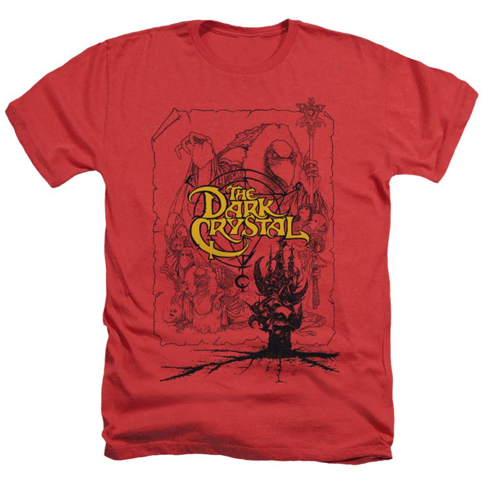The Dark Crystal Poster Lines Men's 30/1 Heather 60 40 Poly Short-Sleeve T-Shirt