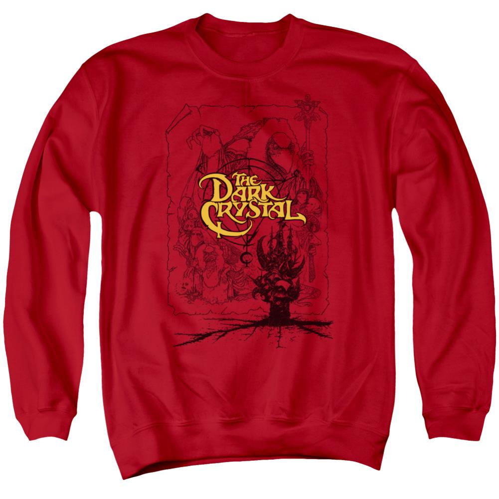 The Dark Crystal Poster Lines Men's Crewneck 50 50 Poly Long-Sleeve T-Shirt