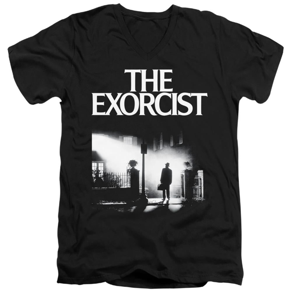 The Exorcist Poster Men's 30/1 Cotton Slim V-Neck T-Shirt