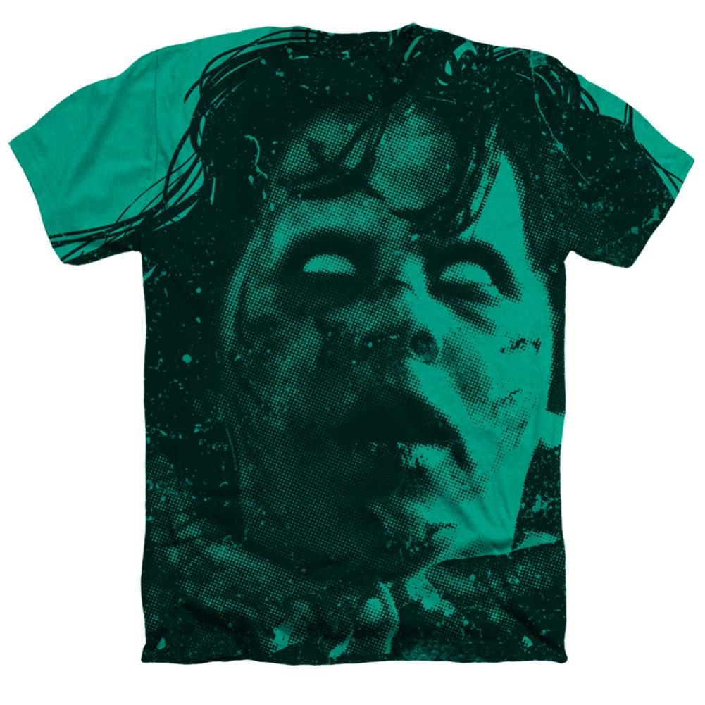 The Exorcist Regan Face Men's 30/1 Cotton Poly SS Heather T
