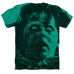 The Exorcist Regan Face Men's 30/1 Cotton Poly SS Heather T