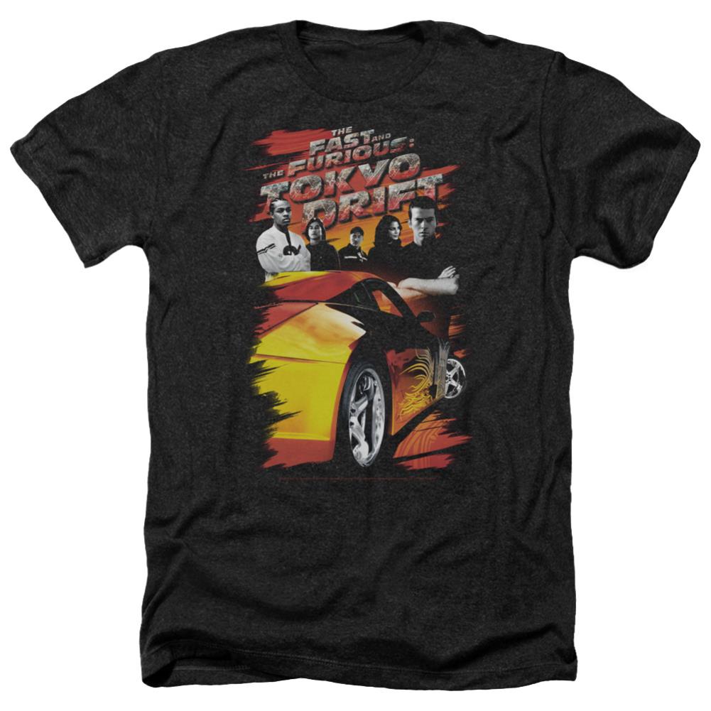 The Fast And The Furious: Tokyo Drift Drifting Crew Men's 30/1 Heather 60 40 Poly Short-Sleeve T-Shirt