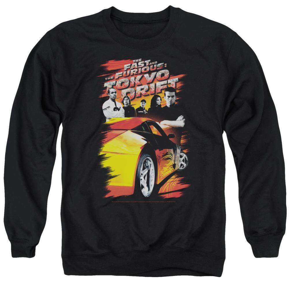 The Fast And The Furious: Tokyo Drift Drifting Crew Men's Crewneck 50 50 Poly Long-Sleeve T-Shirt