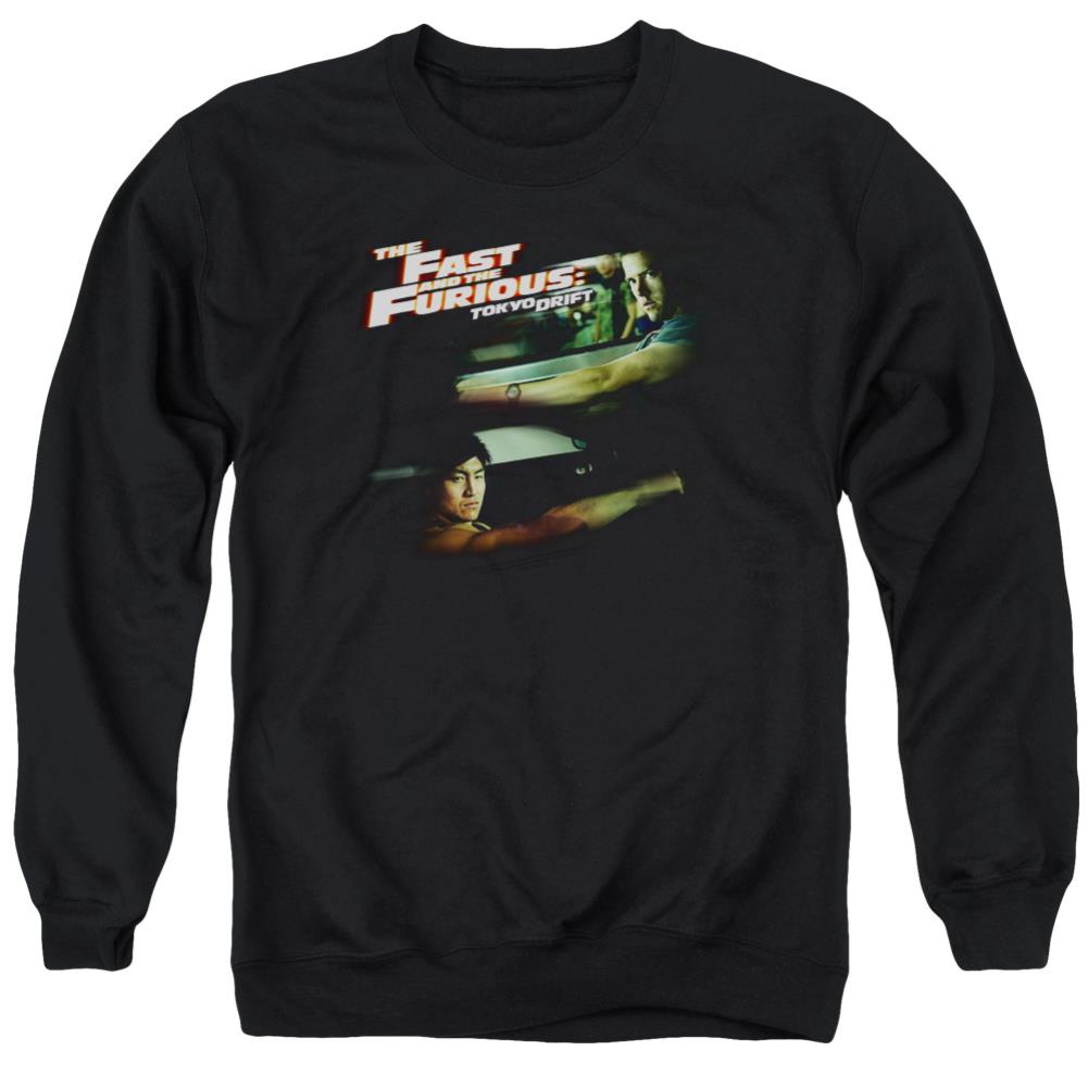 The Fast And The Furious: Tokyo Drift Drifting Together Men's Crewneck 50 50 Poly Long-Sleeve T-Shirt