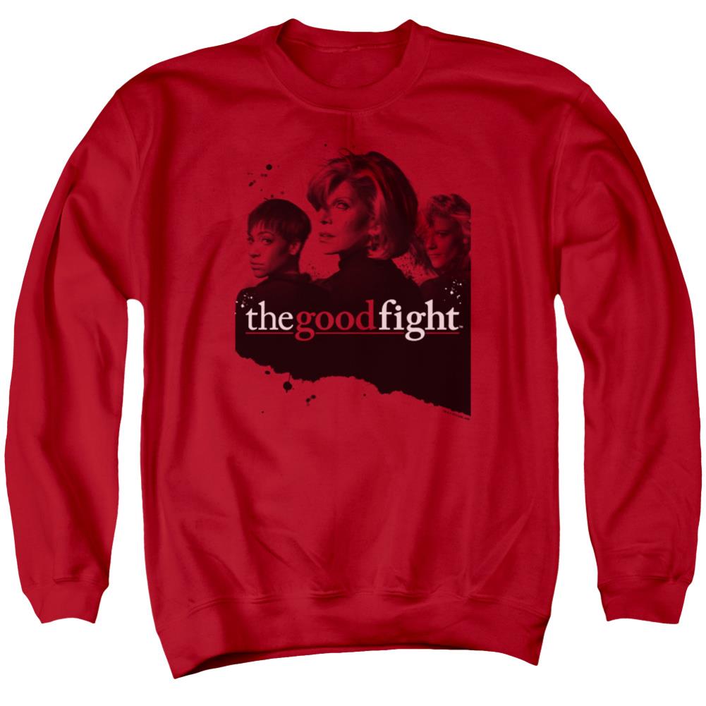 The Good Fight Diane Lucca Maia Men's Crewneck 50 50 Poly Long-Sleeve T-Shirt