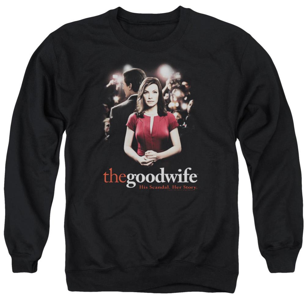 The Good Wife Bad Press Men's Crewneck 50 50 Poly Long-Sleeve T-Shirt
