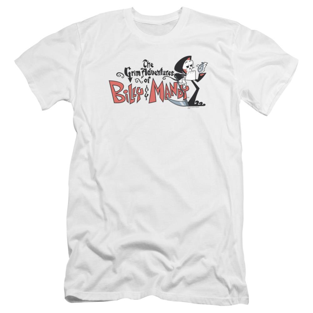 The Grim Adventures of Billy & Mandy Logo Men's Ultra-Soft 30/1 Cotton Slim Short-Sleeve T-Shirt