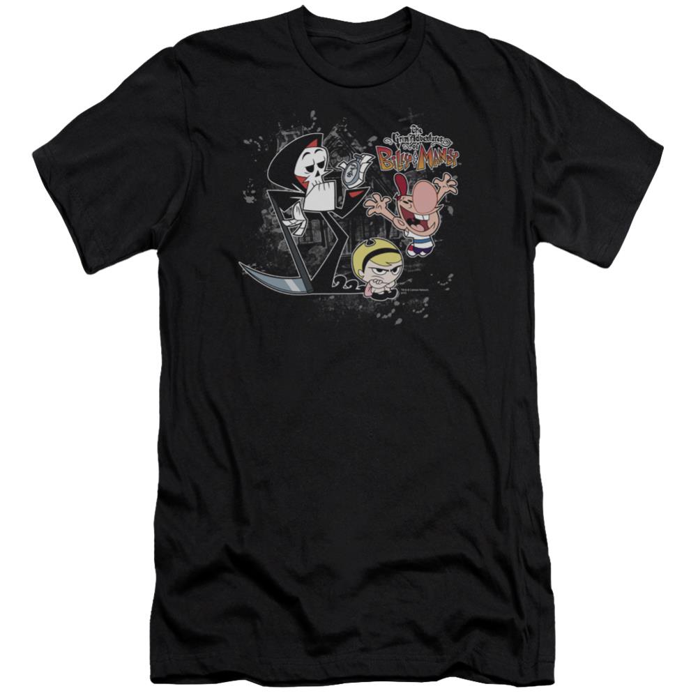 The Grim Adventures of Billy & Mandy Splatter Cast Men's Ultra-Soft 30/1 Cotton Slim Short-Sleeve T-Shirt