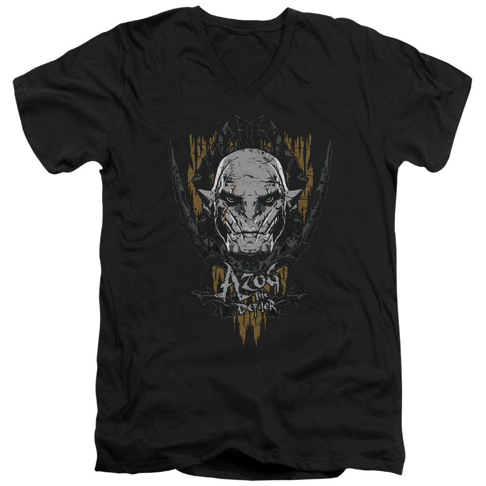The Hobbit Azog Men's 30/1 Cotton Slim V-Neck T-Shirt